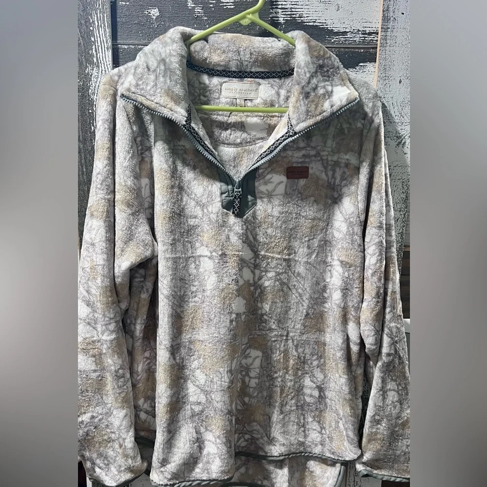 Simply Southern Winter Camo Fleece Pullover - Picture 1 of 2